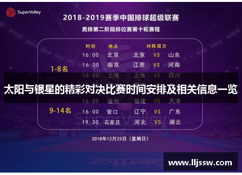 太阳与银星的精彩对决比赛时间安排及相关信息一览